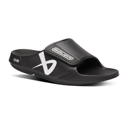 BAUER OOFOS BLACK SPORT FLEX SLIDES