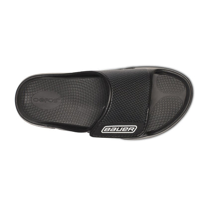 BAUER OOFOS BLACK SPORT FLEX SLIDES