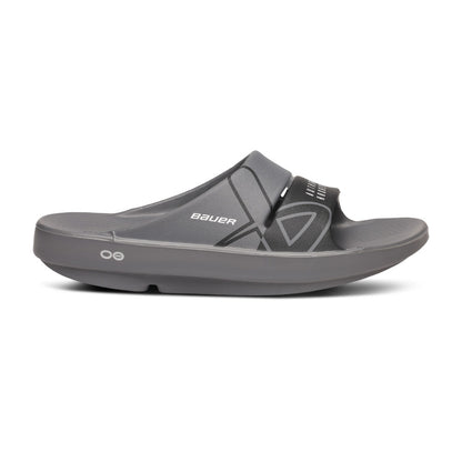 BAUER OOFOS GREY SPORT SLIDES