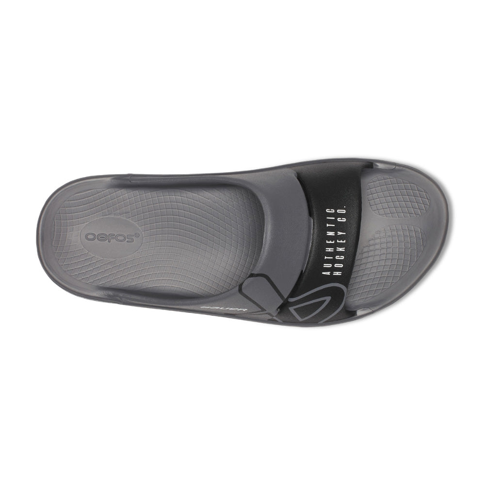 BAUER OOFOS GREY SPORT SLIDES