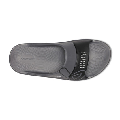 BAUER OOFOS GREY SPORT SLIDES