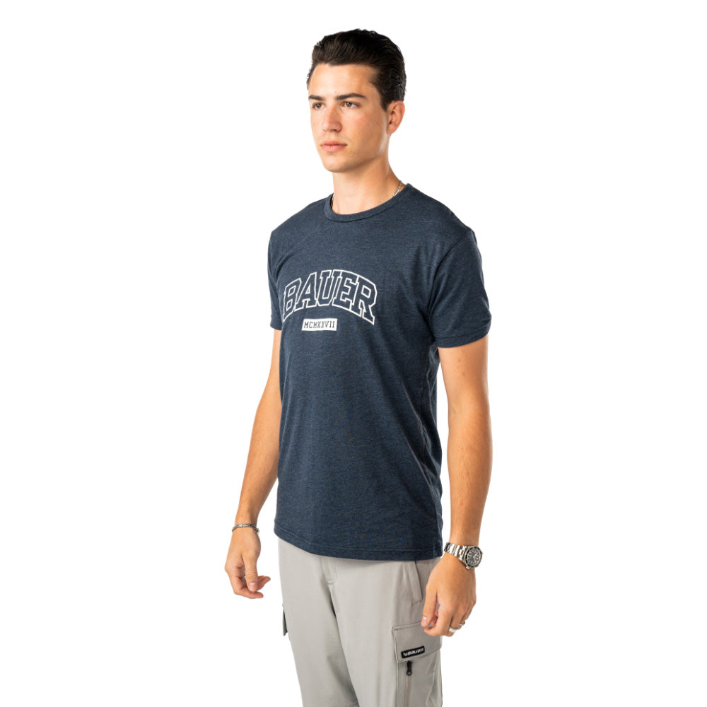 Bauer Collegiate Graphic Adult Navy T Shirt