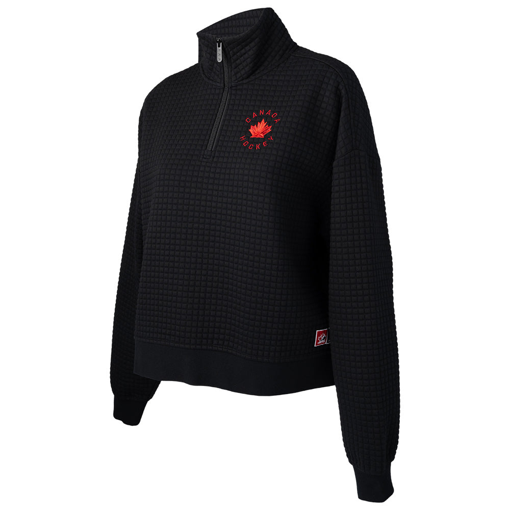 Bauer X Hockey Canada® Quilted Adult Black 1/2 Zip Sweater