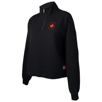 Bauer X Hockey Canada® Quilted Adult Black 1/2 Zip Sweater