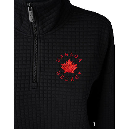Bauer X Hockey Canada® Quilted Adult Black 1/2 Zip Sweater