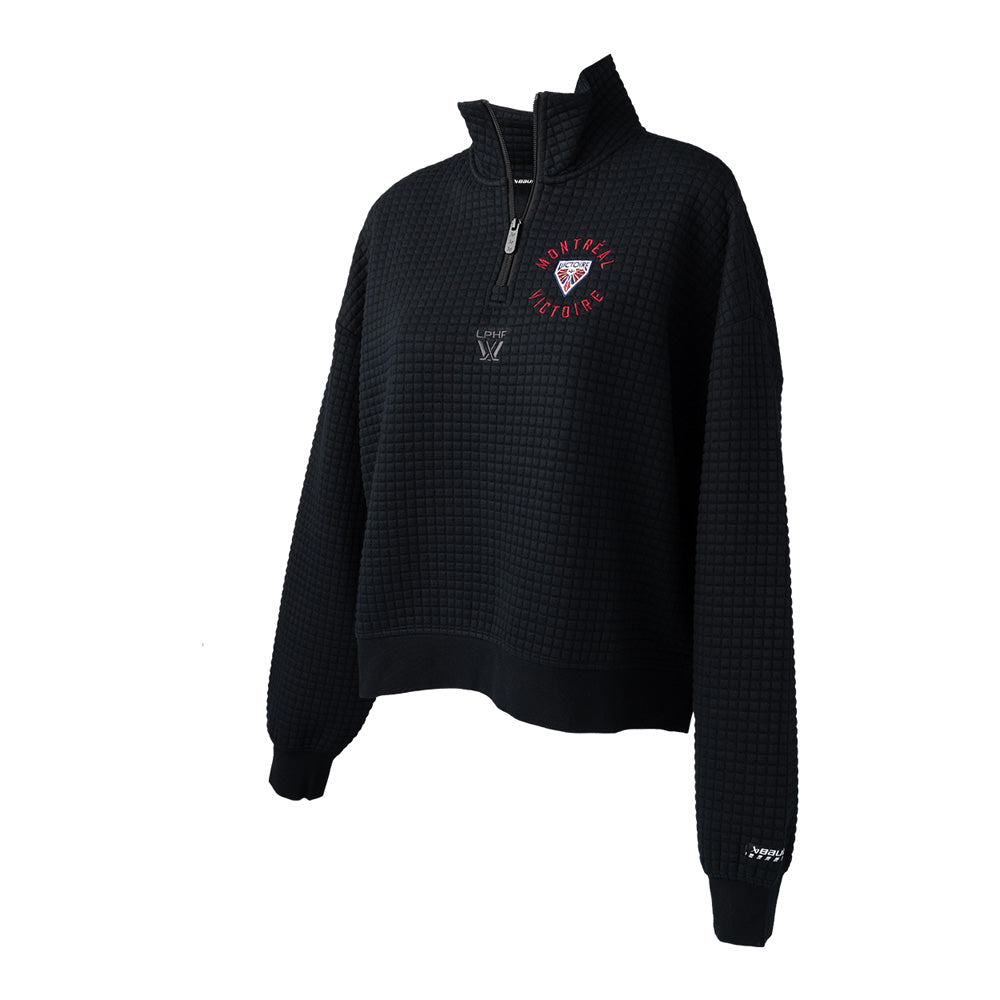 Bauer Montreal Victoire Quilted Women's Black Half Zip Sweater