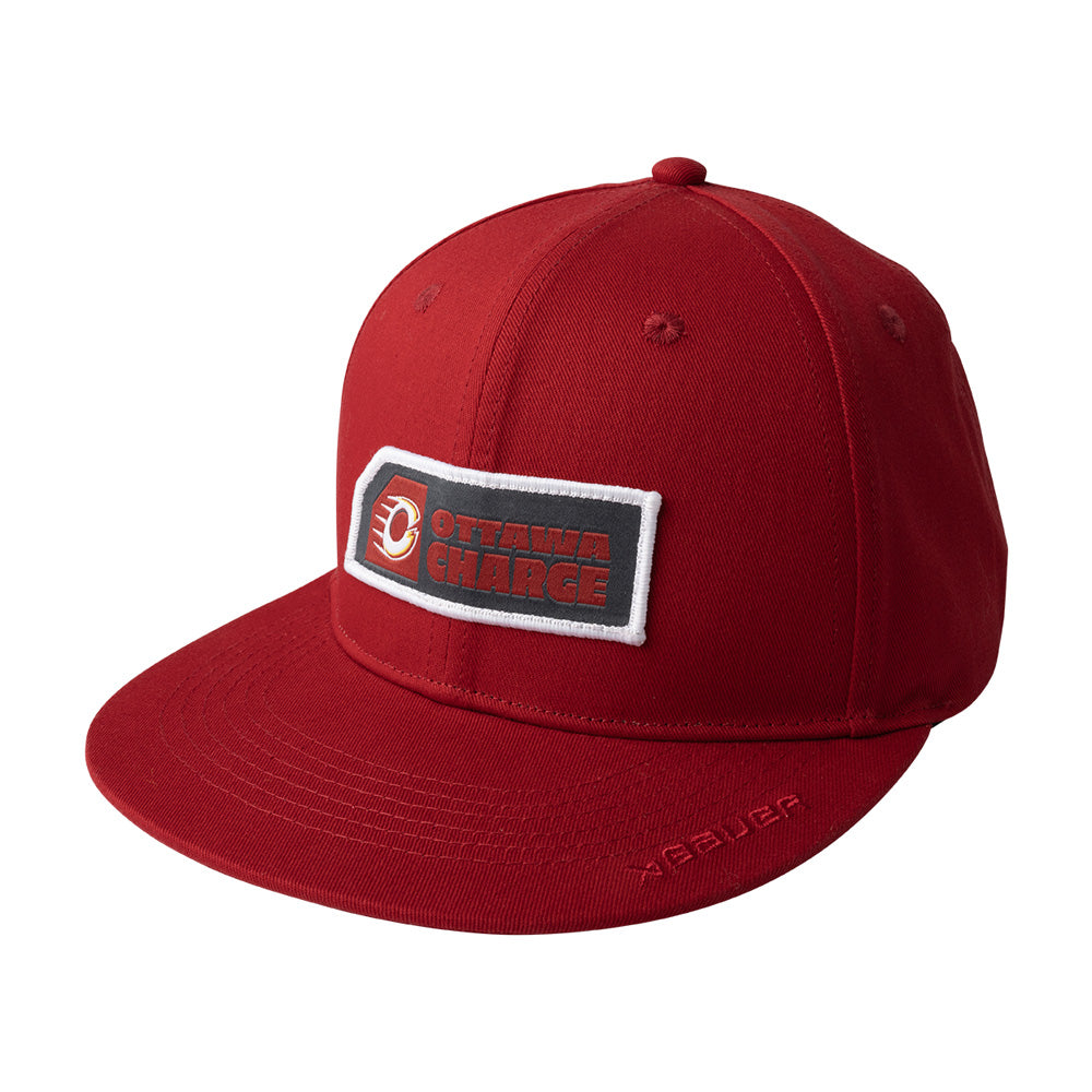 Bauer Ottawa Charge Senior Red Flat Brim Snapback Hat