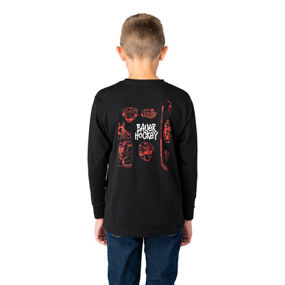 Bauer Gear Graphic Youth Black Long Sleeve Shirt