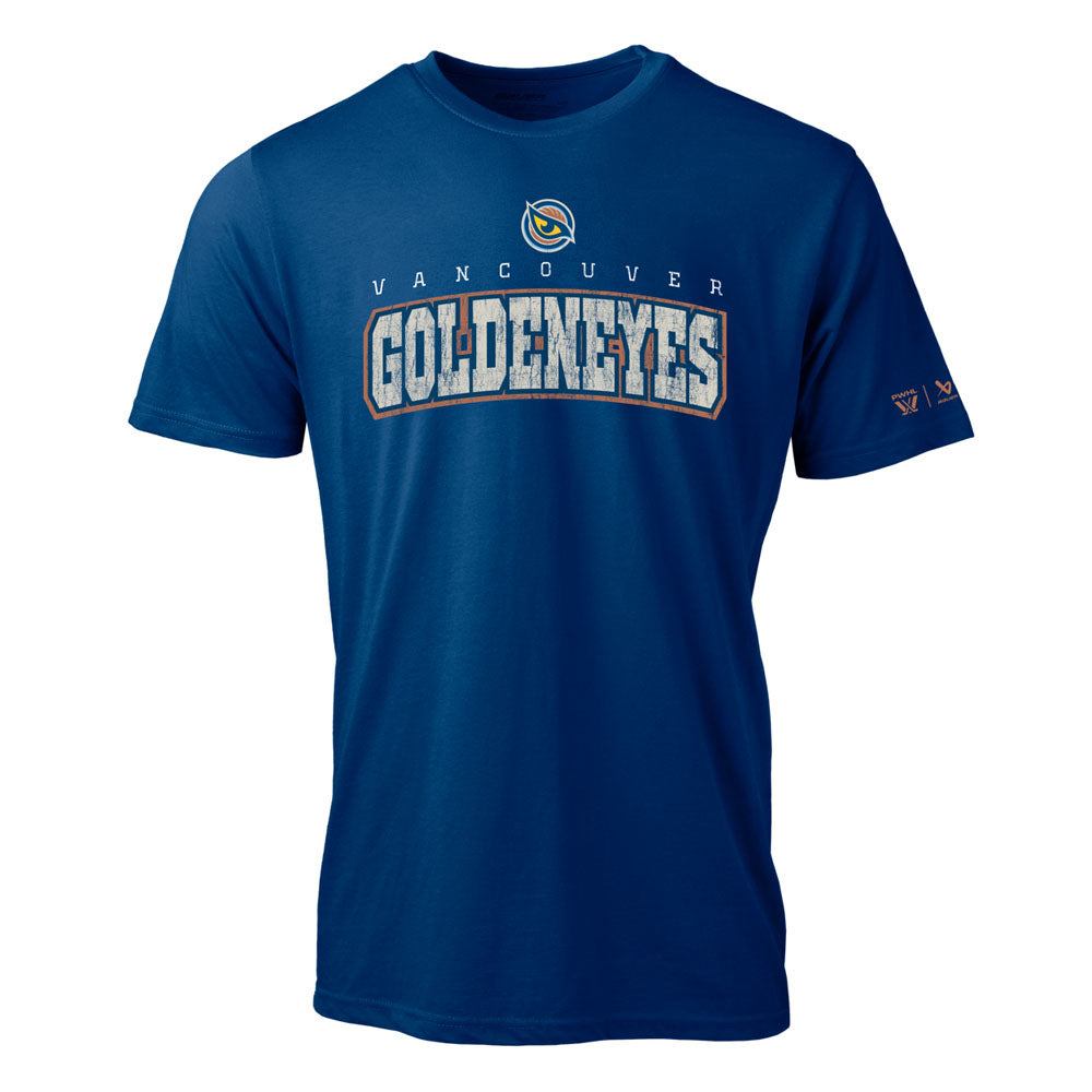 Bauer Vancouver Goldeneyes Vintage Graphic Adult Blue T Shirt