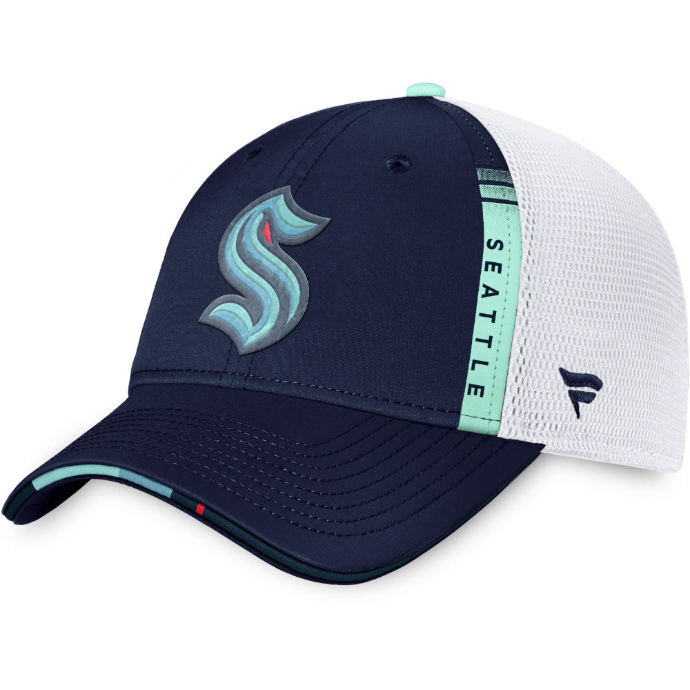 SEATTLE KRAKEN FANATICS AUTHENTIC PRO 2022 NHL DRAFT STRUCTURED TRUCKER HAT