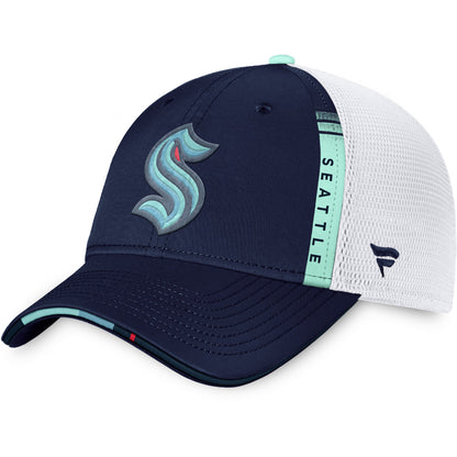 SEATTLE KRAKEN FANATICS AUTHENTIC PRO 2022 NHL DRAFT STRUCTURED TRUCKER HAT