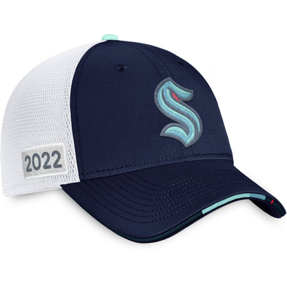 SEATTLE KRAKEN FANATICS AUTHENTIC PRO 2022 NHL DRAFT STRUCTURED TRUCKER HAT