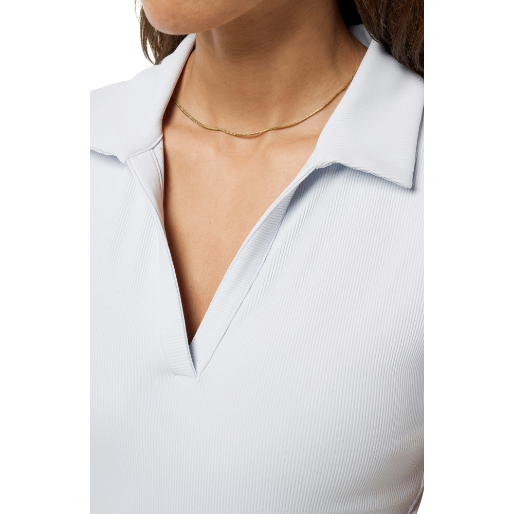 Travis Mathew Moveknit Women's Vneck Light White Polo Shirt