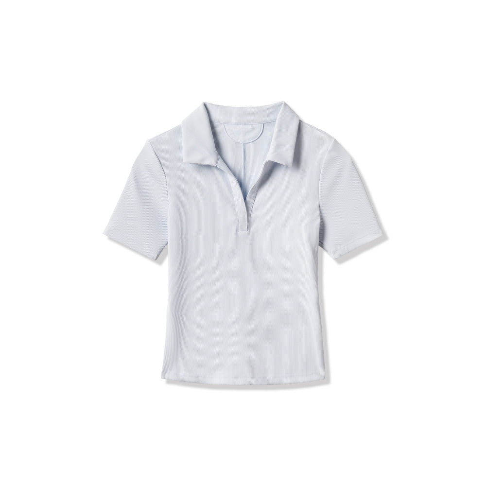 Travis Mathew Moveknit Women's Vneck Light White Polo Shirt