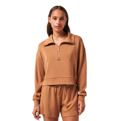 Travis Mathew Skyloft Soft Women's Soft Chestnut Half Zip
