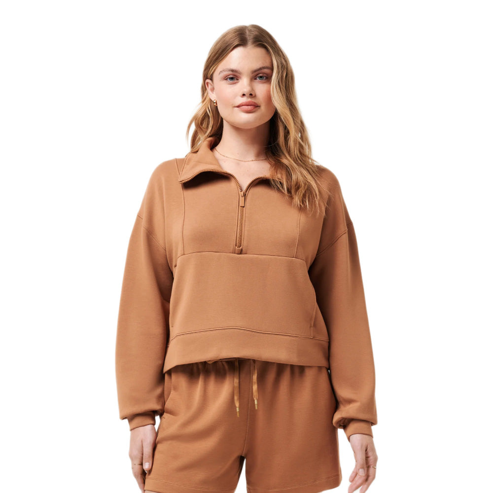 Travis Mathew Skyloft Soft Women's Soft Chestnut Half Zip