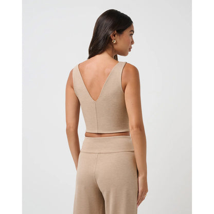 TravisMathew Friday Square Women's Beige Tank Shirt