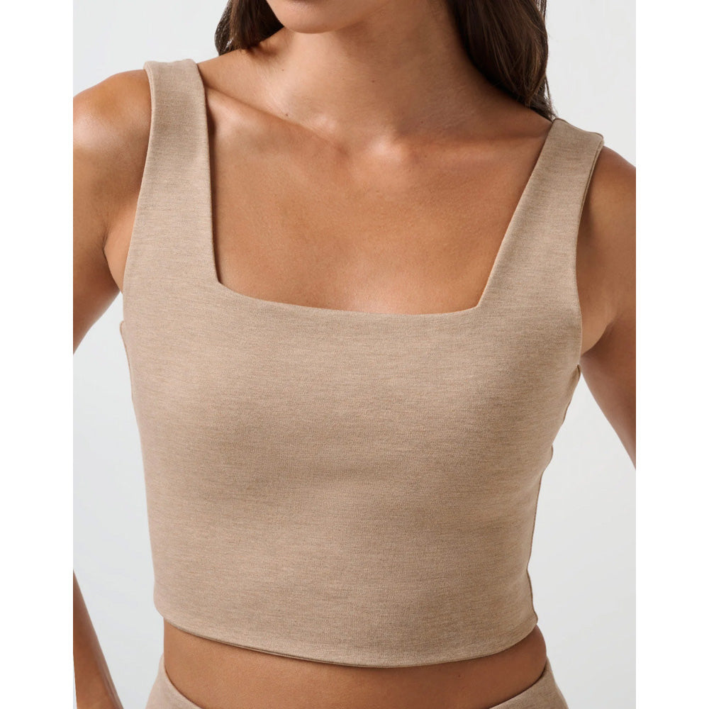 TravisMathew Friday Square Women's Beige Tank Shirt
