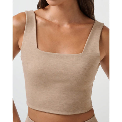 TravisMathew Friday Square Women's Beige Tank Shirt