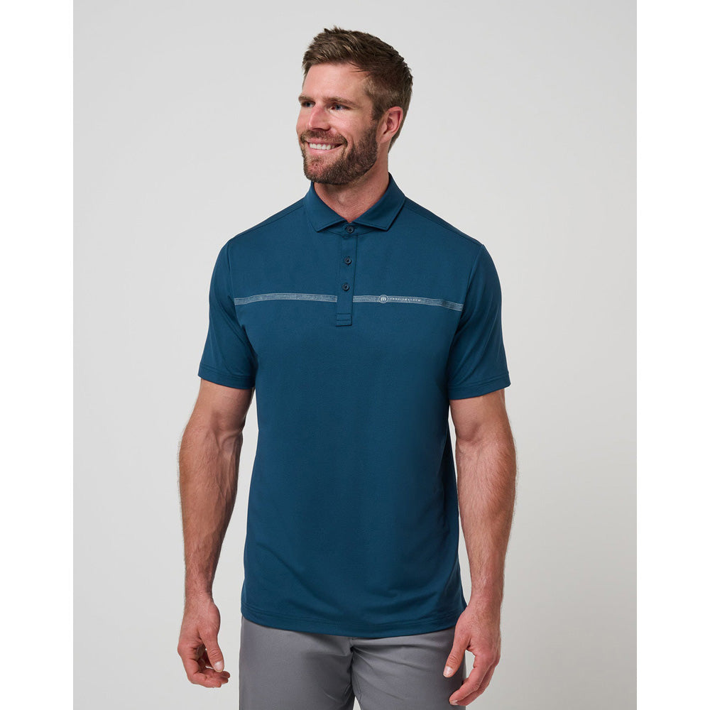 TravisMathew Heater Pro Chest Stripe Men's Navy Polo Shirt