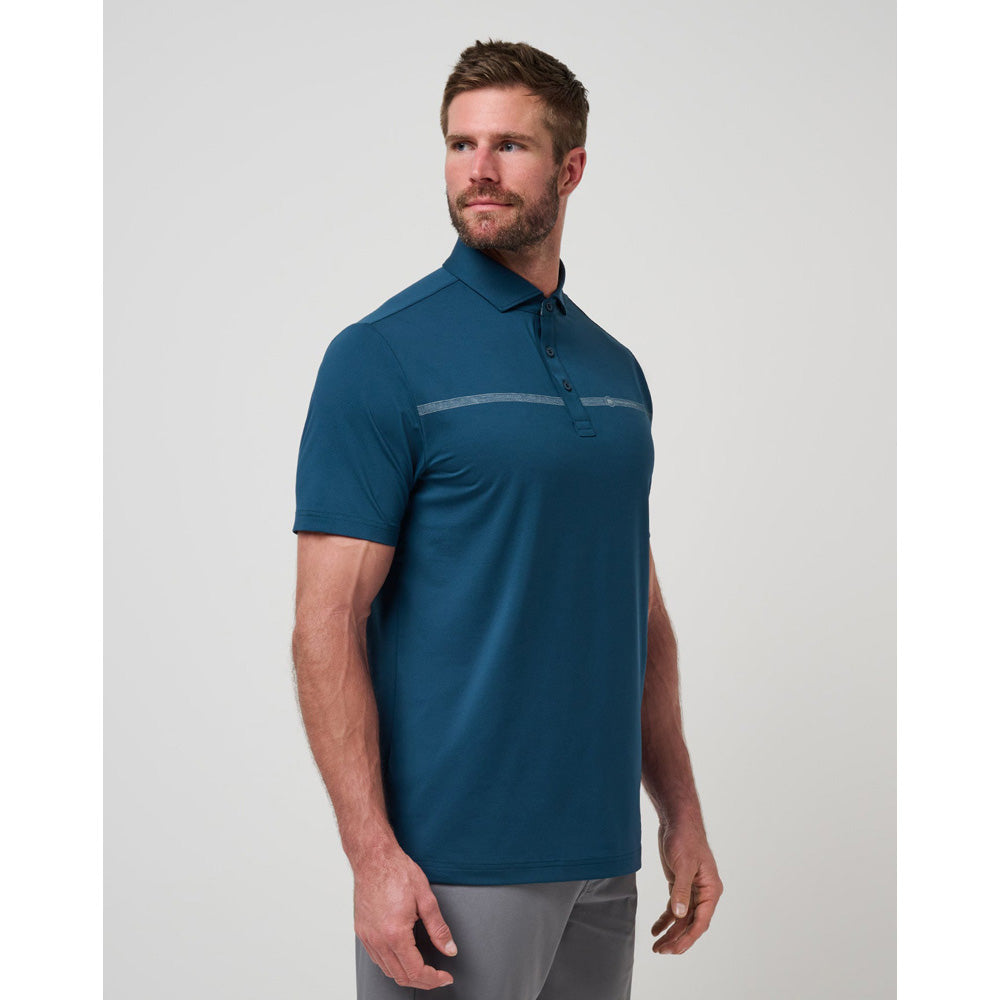 TravisMathew Heater Pro Chest Stripe Men's Navy Polo Shirt