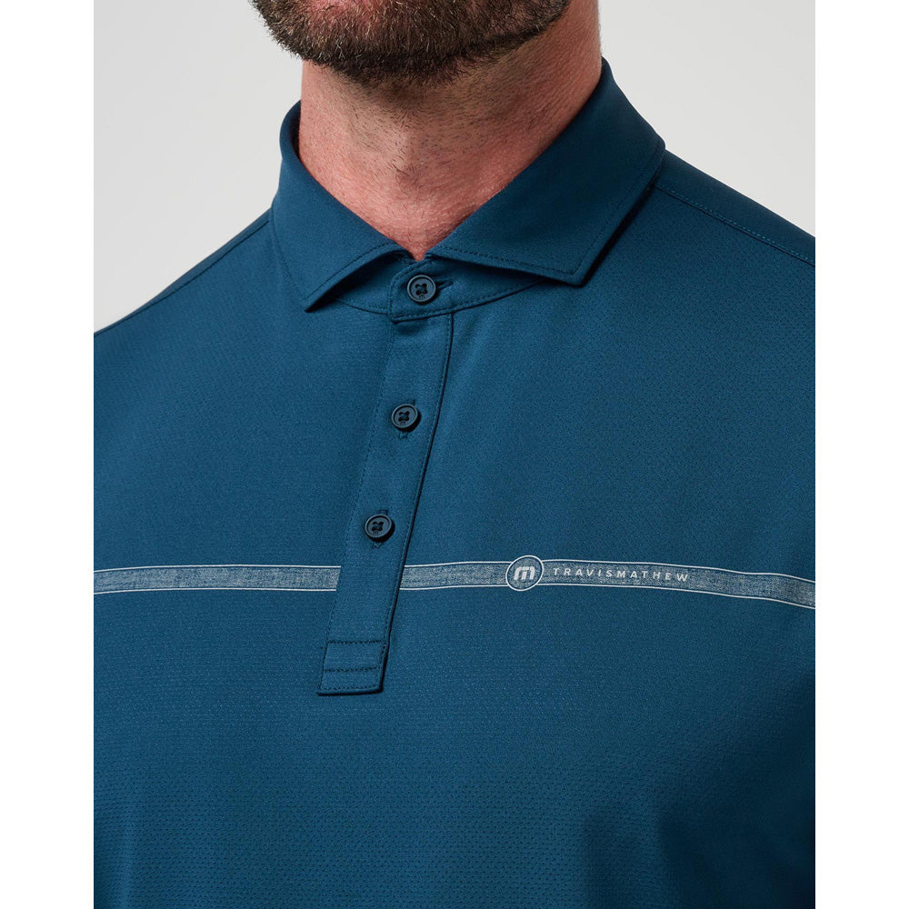 TravisMathew Heater Pro Chest Stripe Men's Navy Polo Shirt