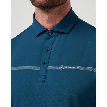 TravisMathew Heater Pro Chest Stripe Men's Navy Polo Shirt