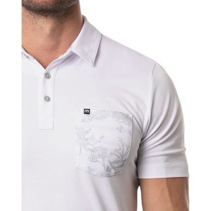 TRAVISMATHEW ITS A RENTAL WHITE POLO SHIRT