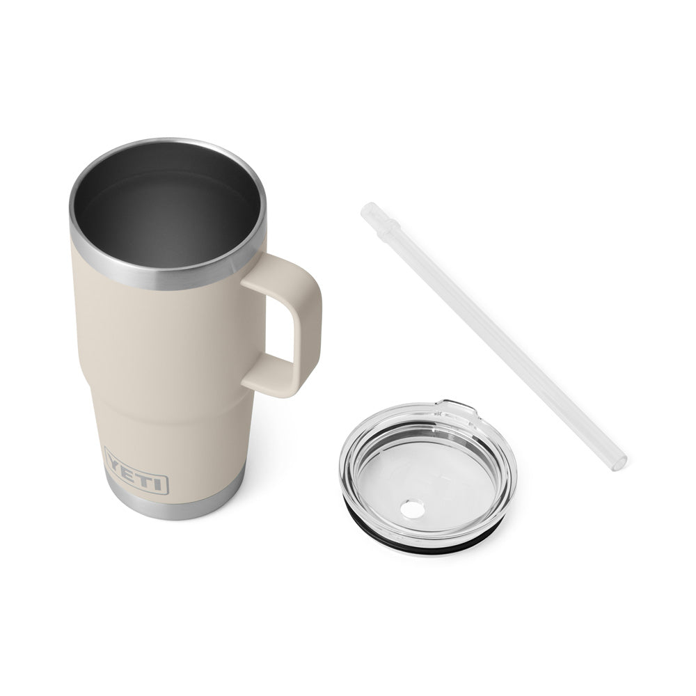 YETI RAMBLER 25 OZ CAPE TAUPE STRAW MUG