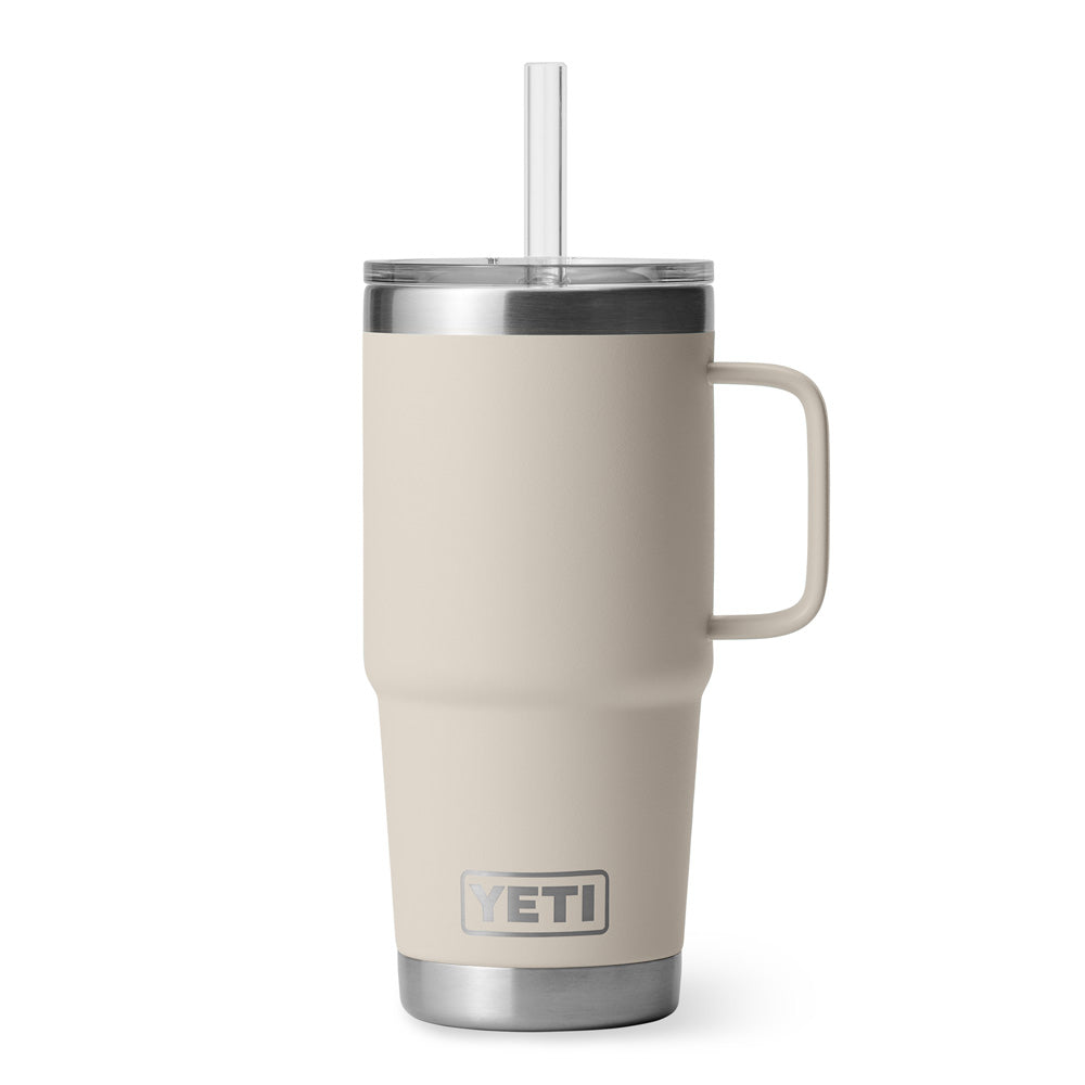 YETI RAMBLER 25 OZ CAPE TAUPE STRAW MUG