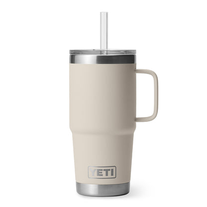 YETI RAMBLER 25 OZ CAPE TAUPE STRAW MUG
