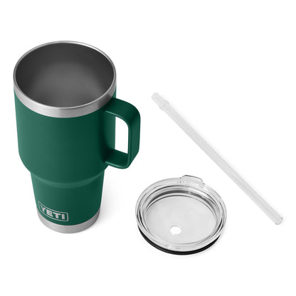 Yeti Rambler 35 Oz Black Forest Green Straw Mug