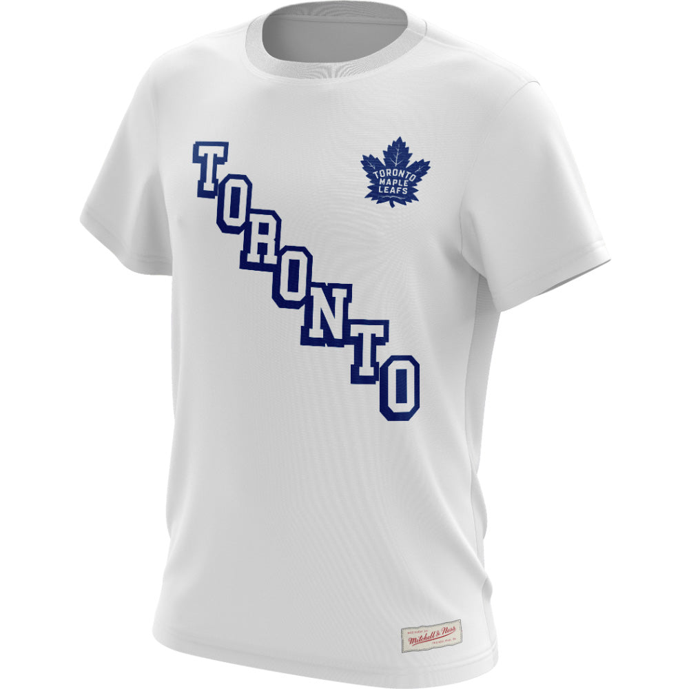 Mitchell  And Ness Toronto Maple Leafs Stacked Letters Adult White T Shirt