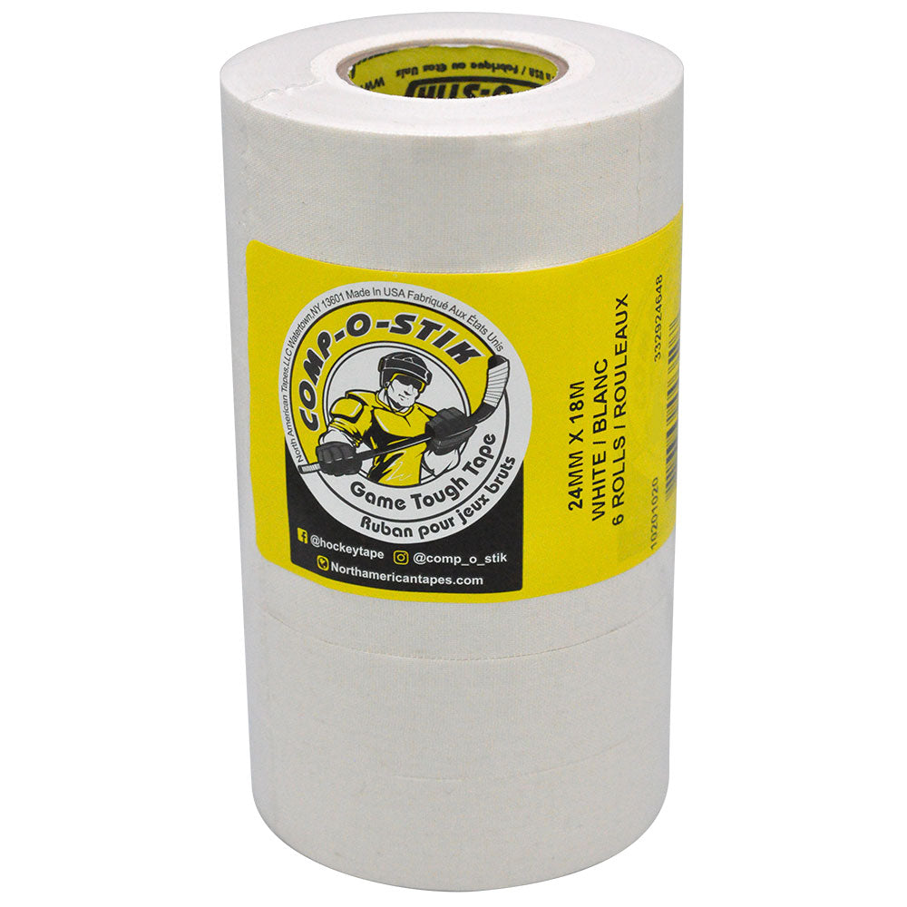 Comp-O-Stik 24MM X 18M White Cloth Tape - 6 Pack
