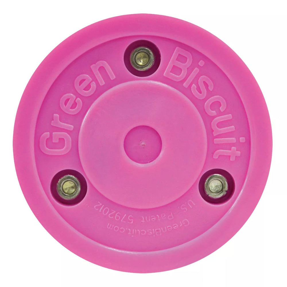 Green Biscuit Pink Training Hockey Puck