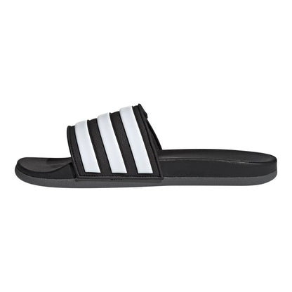 Adidas Men's Adilette Comfort Adjustable Sandals - Black/White/Grey
