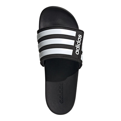 Adidas Men's Adilette Comfort Adjustable Sandals - Black/White/Grey