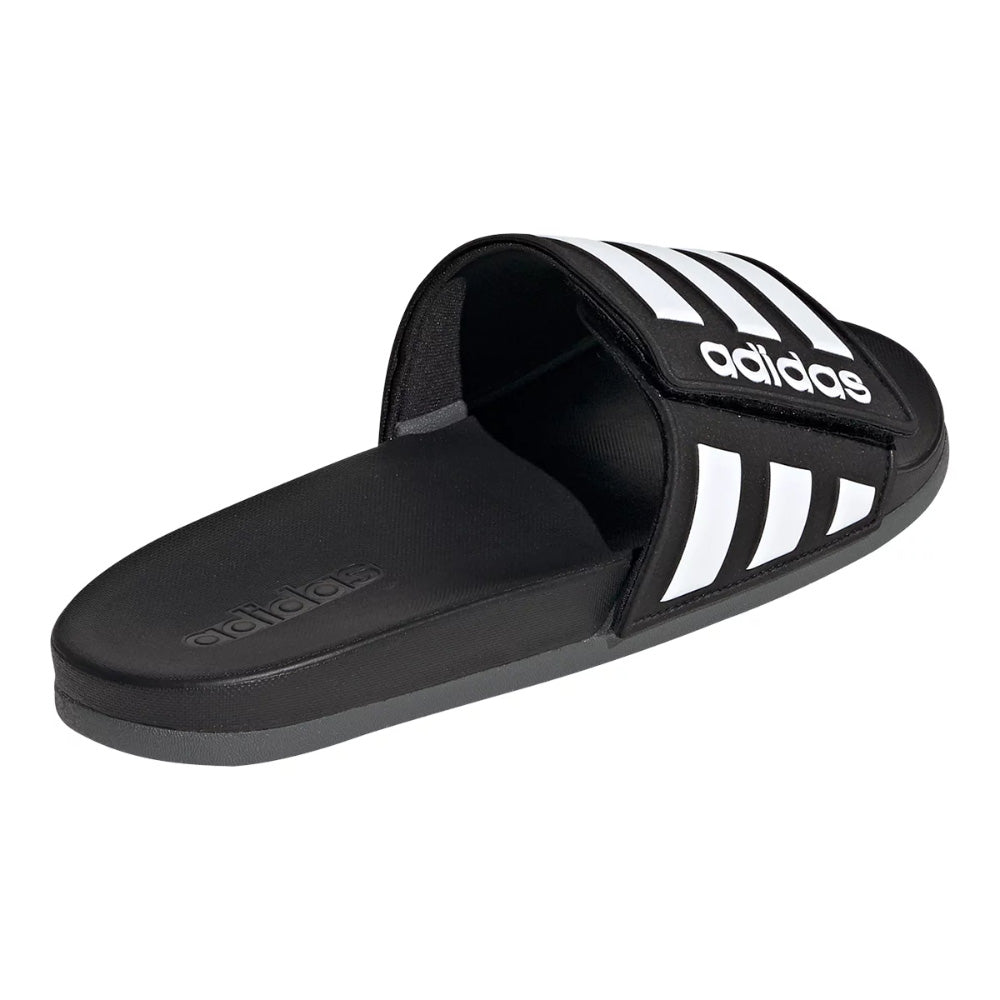 Adidas Men's Adilette Comfort Adjustable Sandals - Black/White/Grey