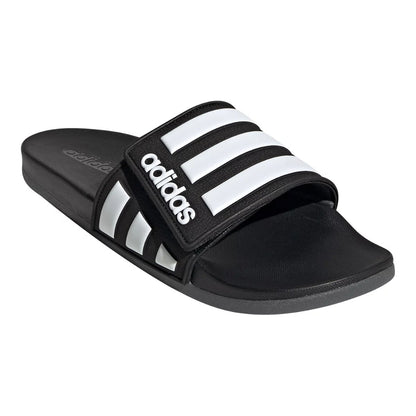 Adidas Men's Adilette Comfort Adjustable Sandals - Black/White/Grey