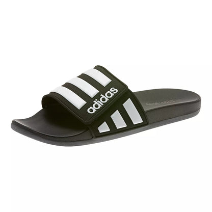 Adidas Men's Adilette Comfort Adjustable Sandals - Black/White/Grey