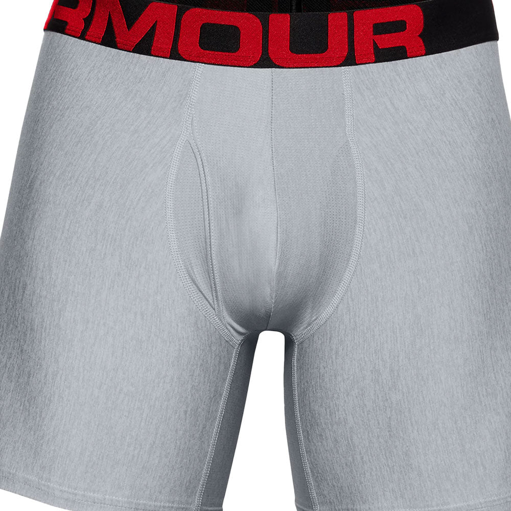 Under Armour Tech 6" Men's Grey Boxer Briefs - 2 Pack