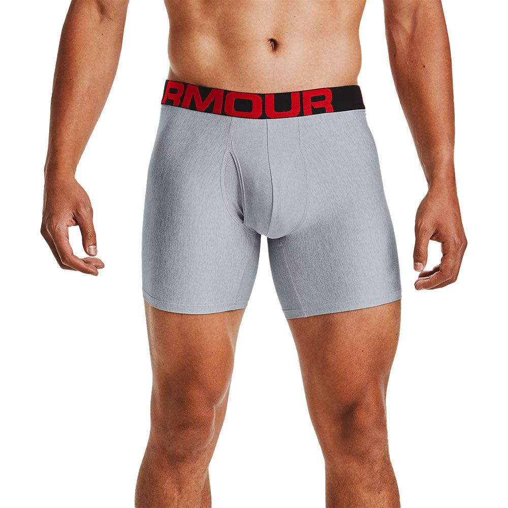 Under Armour Tech 6" Men's Grey Boxer Briefs - 2 Pack