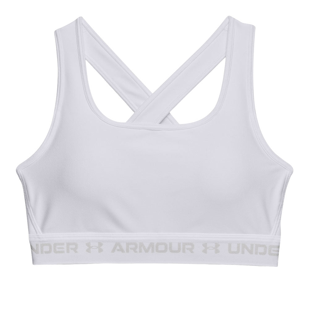 UNDER ARMOUR CROSSBACK MID PD WOMEN'S WHITE BRA
