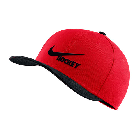 NIKE ADULT DRI-FIT SWOOSH RED/BLACK FLEX HAT