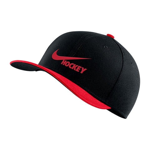 NIKE YOUTH SWOOSH DRI-FIT BLACK/RED HAT