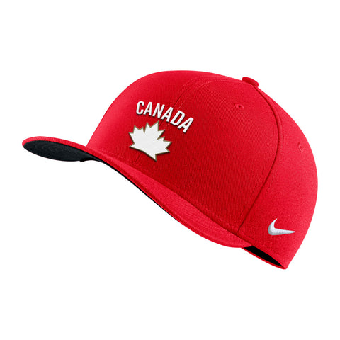 NIKE TEAM CANADA ALTERNATE LOGO SWOOSH RED FLEX HAT