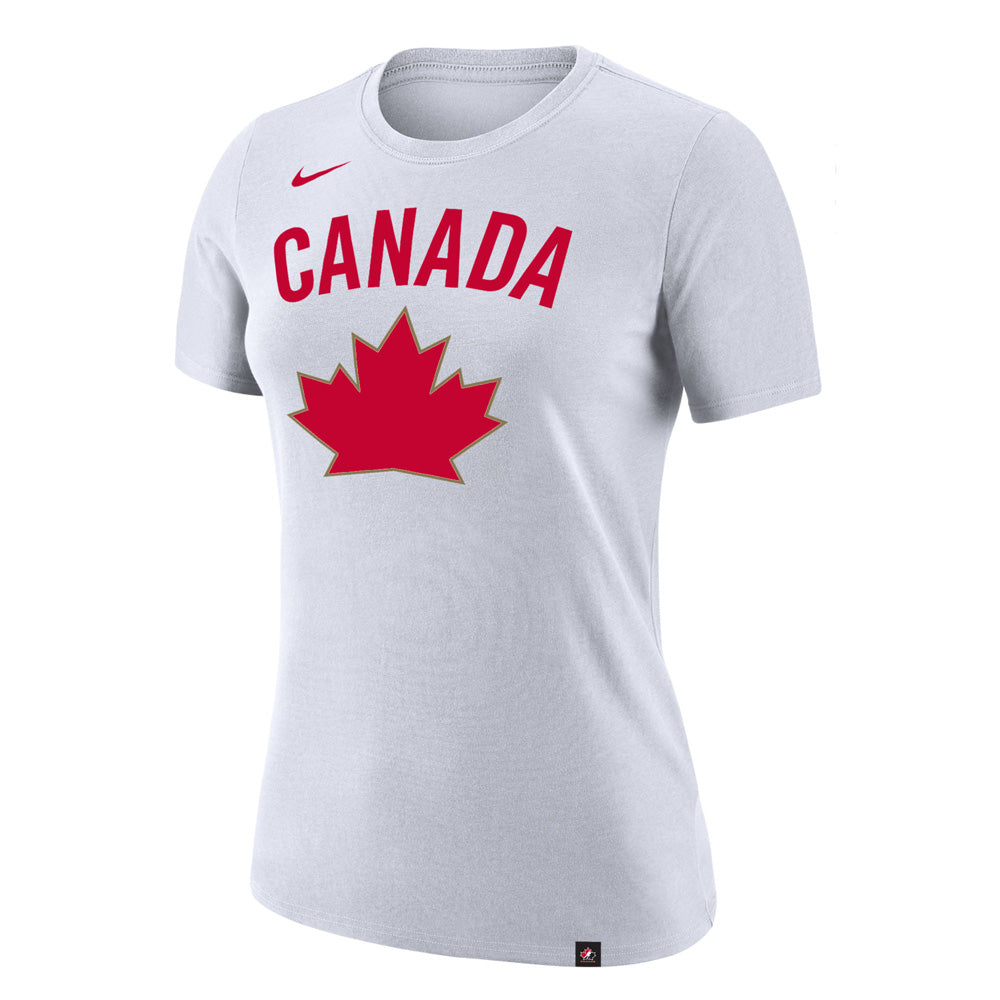 NIKE WOMEN'S TEAM CANADA DRI FIT WHITE T SHIRT