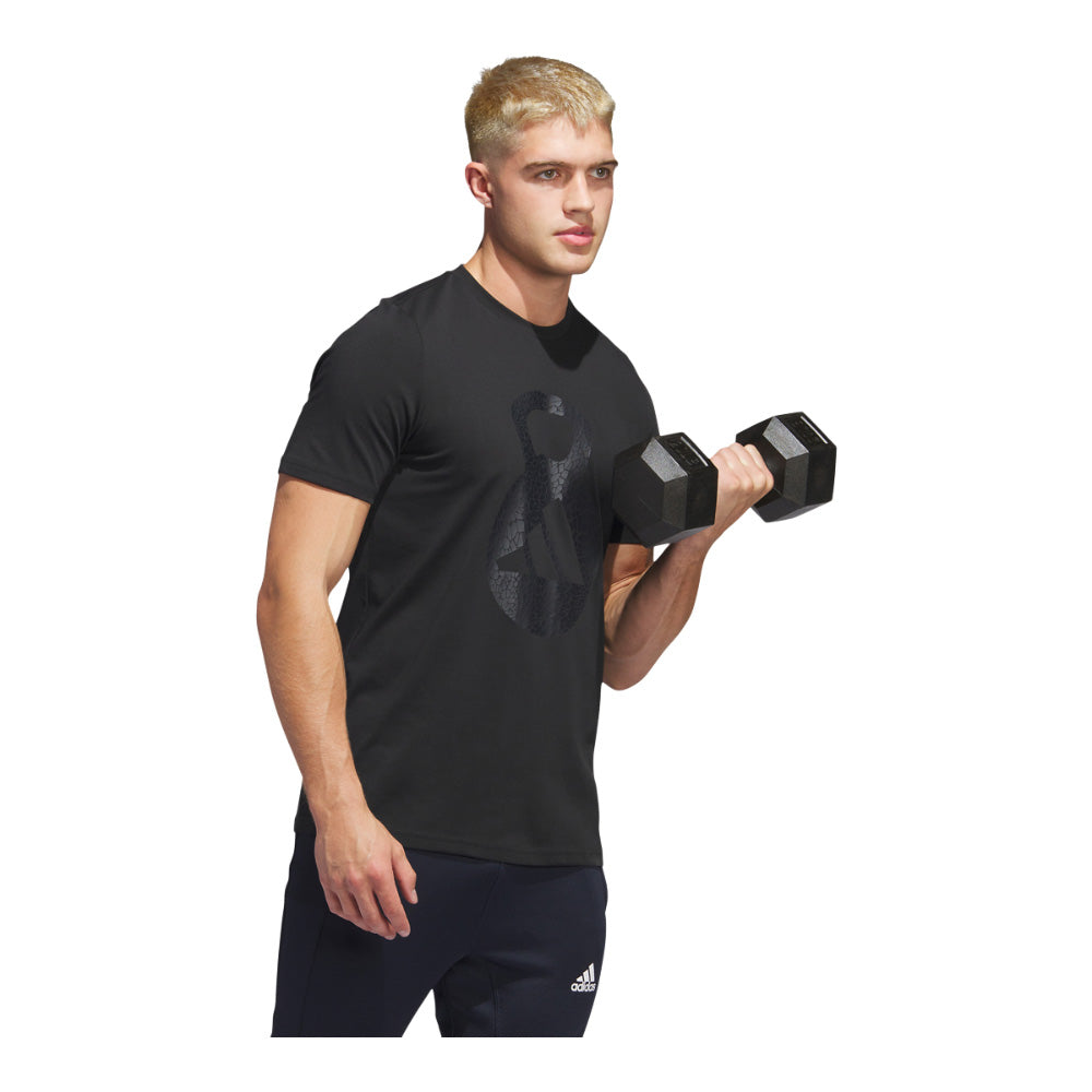 Adidas Kettlebell Logo Black Short Sleeve T-Shirt