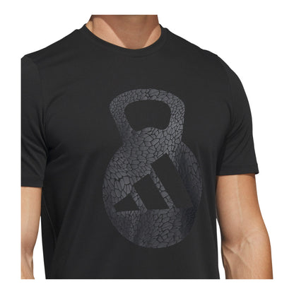 Adidas Kettlebell Logo Black Short Sleeve T-Shirt