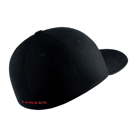 NIKE TEAM CANADA SWOOSH BLACK FLEX HAT